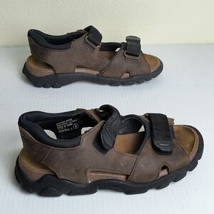 Earth Shoe RockTrail 2 Brown Hiking Sandals Hook & Loop  Straps Men's Size 9